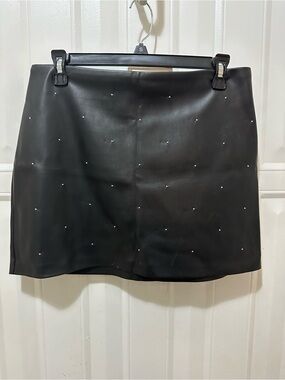 House of Harlow 1960 Black Mini Skirt with Silver Studs
